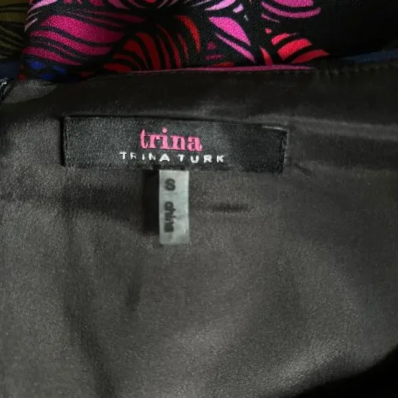 Trina Turk Kiera Astor's Garden Sheath Dress Small Dark Floral Sleeveless - Picture 5 of 7